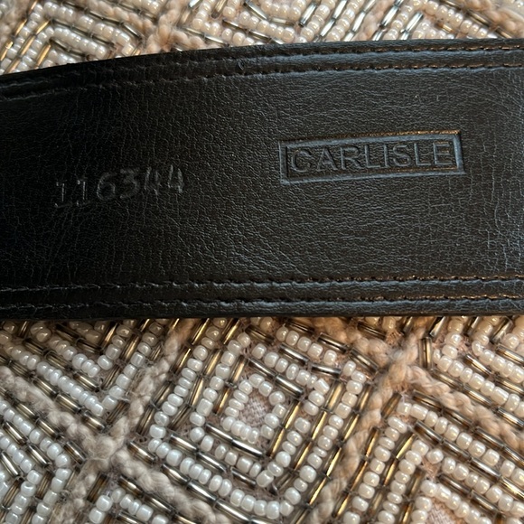 Black Textured Leather Belt with Antique Bronze Buckle